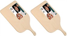2 Pale Per Pizza In Legno Di Betulla 30x42 Cm Pala Tagliere Con Impugnatura