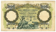 20 FRANCHI REGNO D'ITALIA E ALB. BANCA NAZIONALE D'ALBANIA GIUGNO 1939 BB