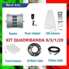 Amplificatore Ripetitore Segnale Cellulare 5G 4G LTE GSM Quadribanda Kit 4 in 1