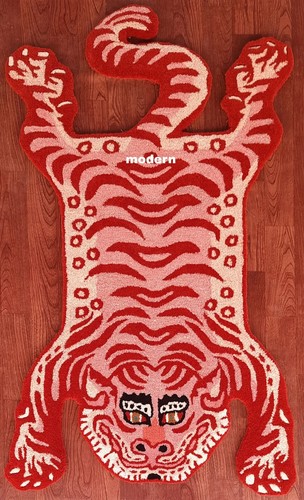 Tappeto tigre tibetano rosso