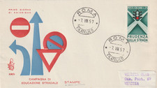 1957 FDC VENETIA N°129/IT ITALIA  EDUCAZIONE STRADALE SEMAFORO NON VIAGGIATA MF1