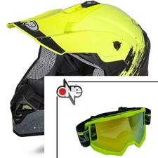 Casco Tiger Cross Enduro One Camamoto Giallo nero Lucido Mis. L 59 + Occhiali