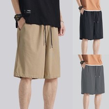 Pantaloncini Palestra Uomo Eleganti con Tasche Asciugatura Rapida Tessuto Ghiaccio Ideale per Vacanze