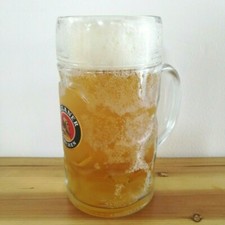 PAULANER boccale di birra grande 2 pinte con manico in vetro bicchiere 1 litro