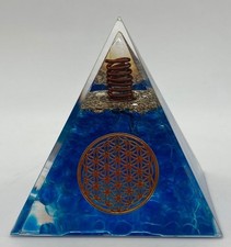 Piramide Orgonite Acquamarina Fiore Vita