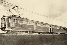 Treno passeggeri. Stampa anniversario. Cartolina fotografica d'epoca.