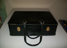 Valigetta Beauty vintage in pelle nera