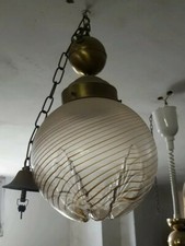 LAMPADARIO BOCCIA SFERA VETRO LAVORATO  40CM UNICO VINTAGE MODERNARIATO CLASSICO