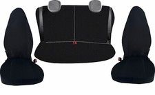 set completo coprisedili auto per citroen c1 in cotone nero made in italy