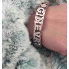 Bracciale Acciaio Fascia Manetta con nome Zirconi cuore stella regalo donna