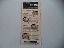 advertising Pubblicità 1965 REGISTRATORE GELOSO G 600/540/681/682