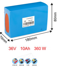 BATTERIA 36 VOLT 10Ah 36V 10000ma E-BIKE TOP LITIO BMS MONOPATTINO ELETTRICO