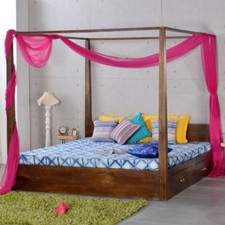 Letto baldacchino legno etnico - legno,