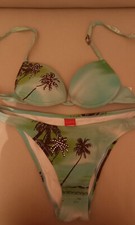 Bikini YAMAMAY celeste fantasia, costume a balconcino donna due pezzi. No spediz