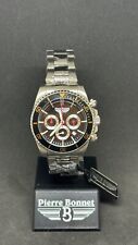 Orologio cronografo Pierre Bonnet 7256A Look Vintage lunetta nera quarzo