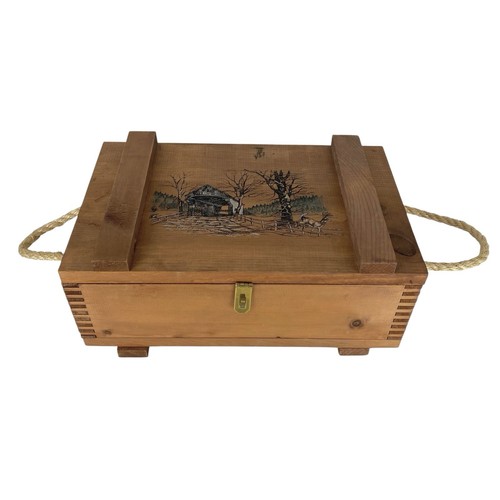 Scatola munizioni legno con - scatola,