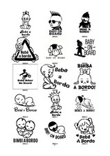 ADESIVI BIMBO BIMBA  A BORDO  STICKER PER AUTO MOTO FAMIGLIA 8 CM