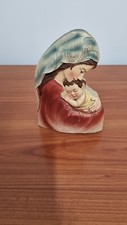 Madonna con bambino in legno mezzo busto da tavolo