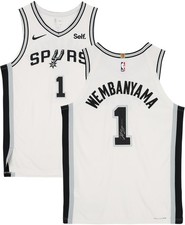 Maglia autentica Victor Wembanyama Spurs firmata Nike Association con toppa sponsor