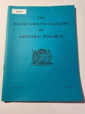 South Carolina Magazine of Ancestral Research Fall 1988 Volume XVI No 4