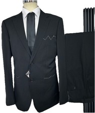 ABITO UOMO NERO GESSATO SLIM