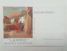 CARTOLINA PUBBLICITARIA LAMPO SIAP SOCIETÀ ITALO AMERICANA PETROLIO BENZINA 