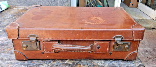 Valigia vintage cuoio - valigia,