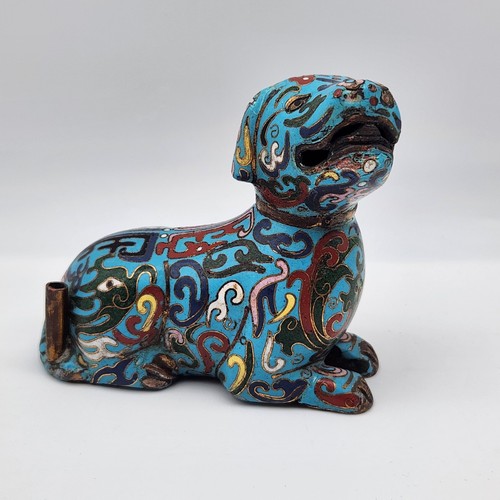 Antica statuina cane cloisonne