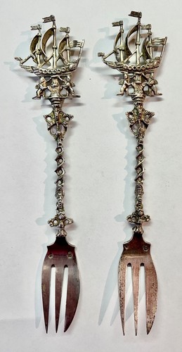 Pair dutch silver - dutch, figural