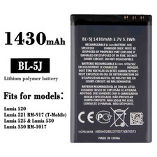 Per Nokia Lumia 520 521 917 525 1017 530 BL-5J Lumia 530 RM-1017 batteria 1430 mAh