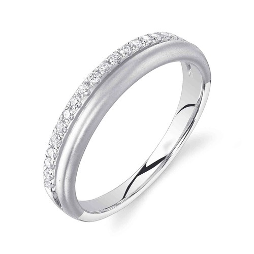 14k oro bianco diamante fascia - 14k,
