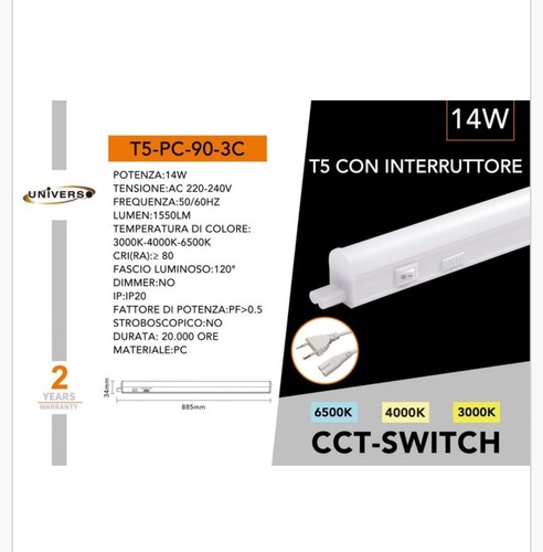 Plafoniera led 3c 14w - t5-pc-90-3c,