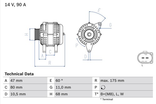 Alternatore bosch 986 042 - bosch,