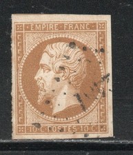 RRC 1853 Francia 01c Napoleone III  Usato Y&T 13  Perfetto