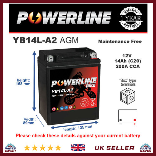 Yb14l agm powerline - yb14l-a2,