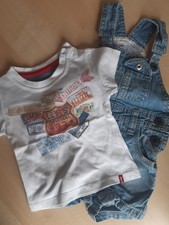 set tshirt e salopette neonato