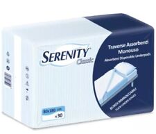120 Traverse Assorbenti Serenity 80x180 Incontinenza 4 Pacchi Da 30 Pezzi