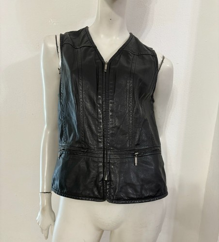 Gilet nero vera pelle - nero,
