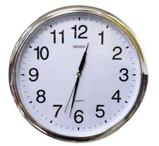 Orologio Da Parete Tondo con cromatura Quarzo Muro 30 cm di Diametro Breaker231