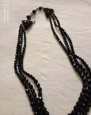 Bijoux Lo-Sa Collana Anni 50 Con Cristalli Neri