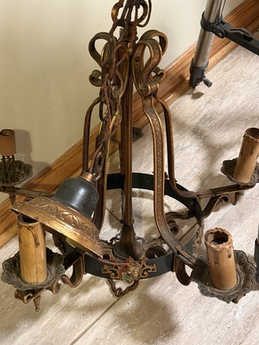 Antico lampadario ferro - antico,