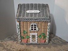 Cesto casa in vimini vintage enoteca