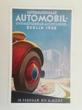 CARTOLINA AUTOMOBILE AUTO ESPOSIZIONE BERLINO 38 GERMANIA DEUTSCHLAND POSTKARTE