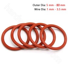O-ring Silicone Guarnizione Alimentare Rondella Gomma Rossa O Ring OD 5mm - 80mm -35°C-200°C