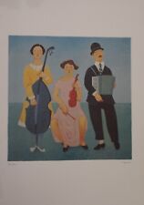 GIUSEPPE VIGNANI LITOGRAFIA MUSICISTI NUMERATA E FIRMATA 50x70 SENZA CORNICE