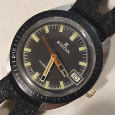 Skin Diver EDOX "HIDROSTAR" Vintage 35mm Swiss Mechanical Orologio diver Uomo 70