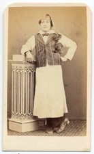 CDV Ancona Uomo in costume tradizionale Foto originale all'albumina 1870c S1300