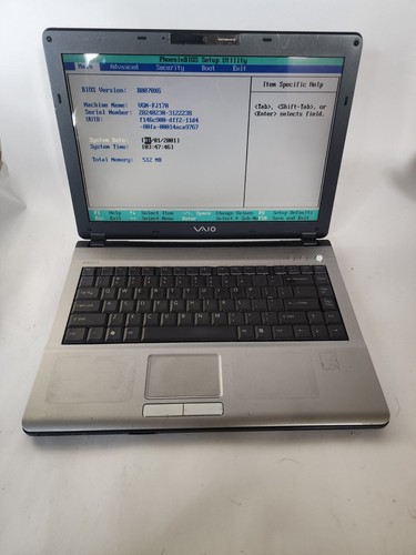Sony vaio pcg - pcg-7f1l, notebook