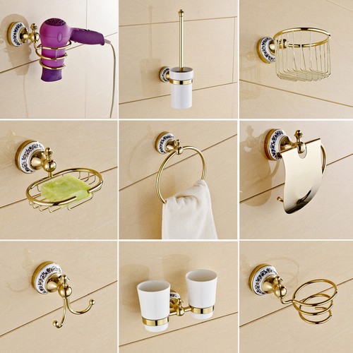 Accessori bagno oro lucido