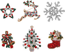 Spilla natale 6 pezzi - spilla, natale,